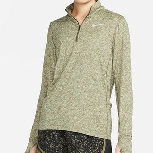 Nike Women Running DriFit Gray 1/4 Zip L/S Shirt Small Thumbholes XAMARIN Logo
